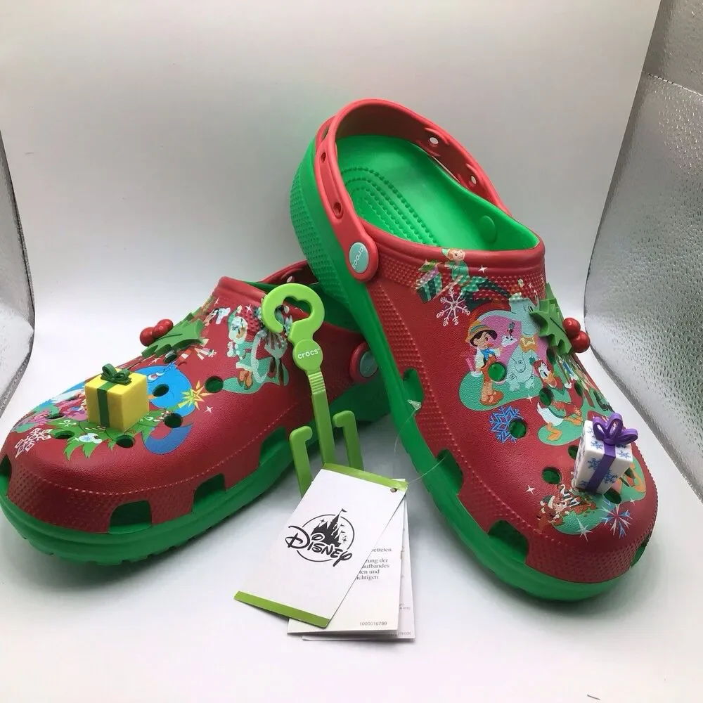 Crocs Disney Classic Christmas Clog 209363 3E8 Red Green Men's 11 EUR 45-46